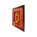 Brass Arch With Diya Framed On Raw Silk Photo Frame - 18 x 15.5 Inches | Thiruvachi With Bell Picture Frame - Hindu God Photos & Frames