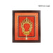 Brass Arch With Diya Framed On Raw Silk Photo Frame - 18 x 15.5 Inches | Thiruvachi With Bell Picture Frame - Hindu God Photos & Frames