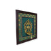 Brass Arch Shankh With Diya Framed On Raw Silk Photo Frame - 18 x 15.5 Inches | Thiruvachi &Bell Picture Frame - Hindu God Photos & Frames