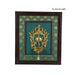 Brass Arch Shankh With Diya Framed On Raw Silk Photo Frame - 18 x 15.5 Inches | Thiruvachi &Bell Picture Frame - Hindu God Photos & Frames