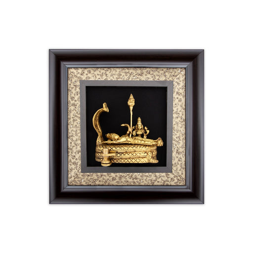 Brass Padmanabha Swamy Photo Frame - 15 x 15 Inches | Padmanabhaswamy Picture Frame for Wall Decoration - Hindu God Photos & Frames
