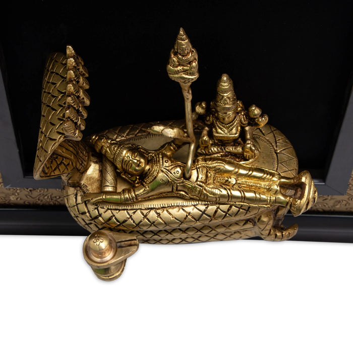 Brass Padmanabha Swamy Photo Frame - 15 x 15 Inches | Padmanabhaswamy Picture Frame for Wall Decoration - Hindu God Photos & Frames