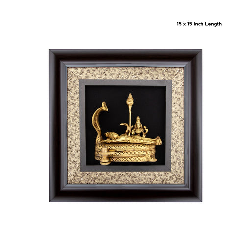 Brass Padmanabha Swamy Photo Frame - 15 x 15 Inches | Padmanabhaswamy Picture Frame for Wall Decoration - Hindu God Photos & Frames