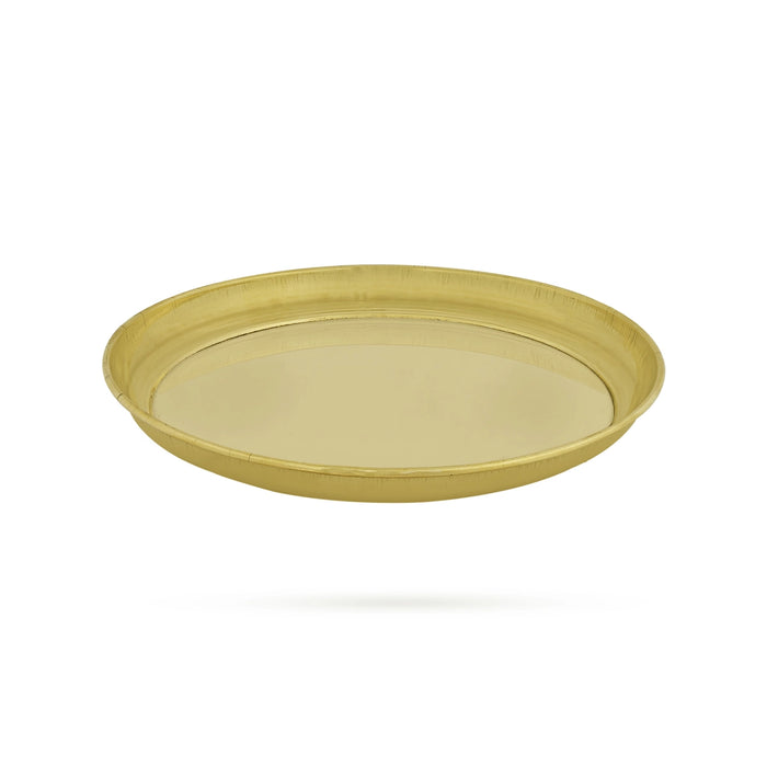 Brass Plate - 0.5 x 5.75 Inches | Thali Plate/ Pooja Plate for Home - Pooja Plate & Tray