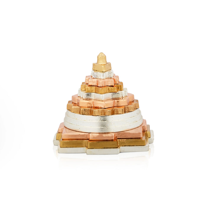 Maha Meru - 1.25 x 2 Inches | Zinc Sri Yantra/ Mahameru Yantra/ Shri Yantra for Pooja - Maha Meru & Yantra