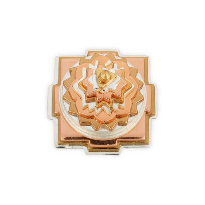 Maha Meru - 1.25 x 2 Inches | Zinc Sri Yantra/ Mahameru Yantra/ Shri Yantra for Pooja - Maha Meru & Yantra