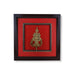 Brass Lamp Framed On Raw Silk Photo Frame - 15 x 15 Inches | Fancy Brass Deepam Picture Frame for Wall Decor - Hindu God Photos & Frames