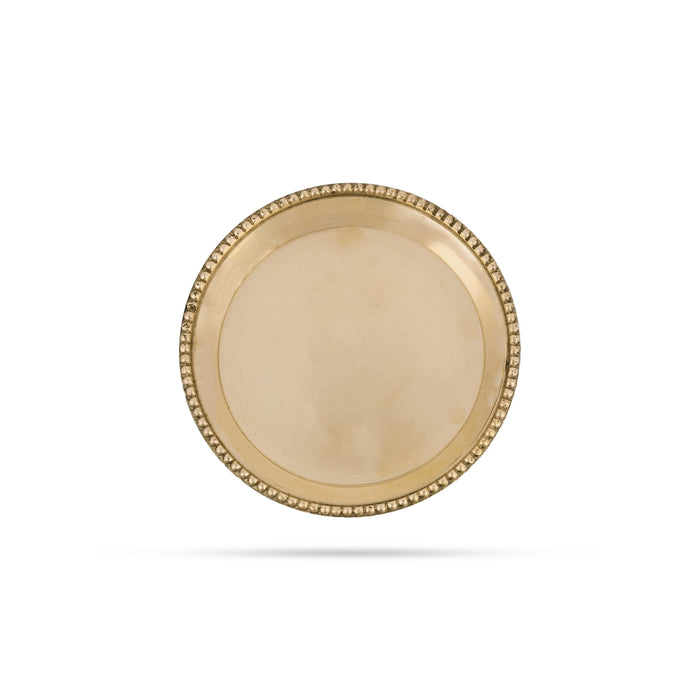 Brass Plate - 0.5 x 3.5 Inches | Pooja Plate/ Thali Plate for Home - Pooja Plate & Tray