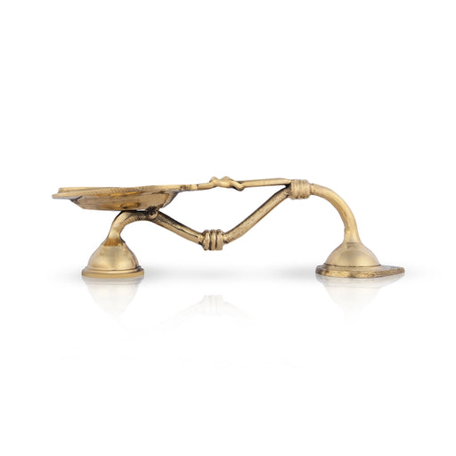 One Mukh Aarti - 2 x 9 Inches | Brass Aarti/ Kapoor Dhani/ Camphor Burner With Handle For Daily Pooja Use - Kapur Aarti