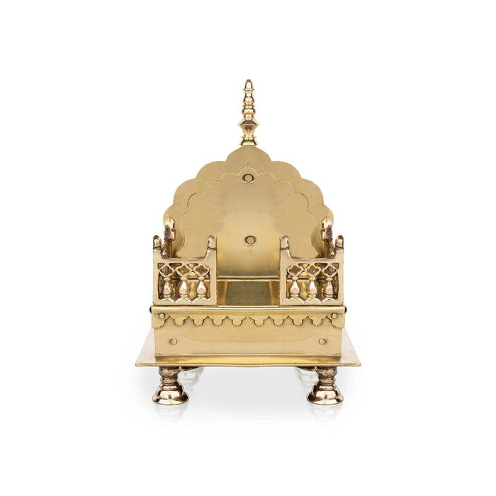 Sinhasan With Leg - 8 x 5.5 Inches | Brass Simhasanam/ Singhasan for Deity - Pooja Aasan & Bajot & Pooja Mat