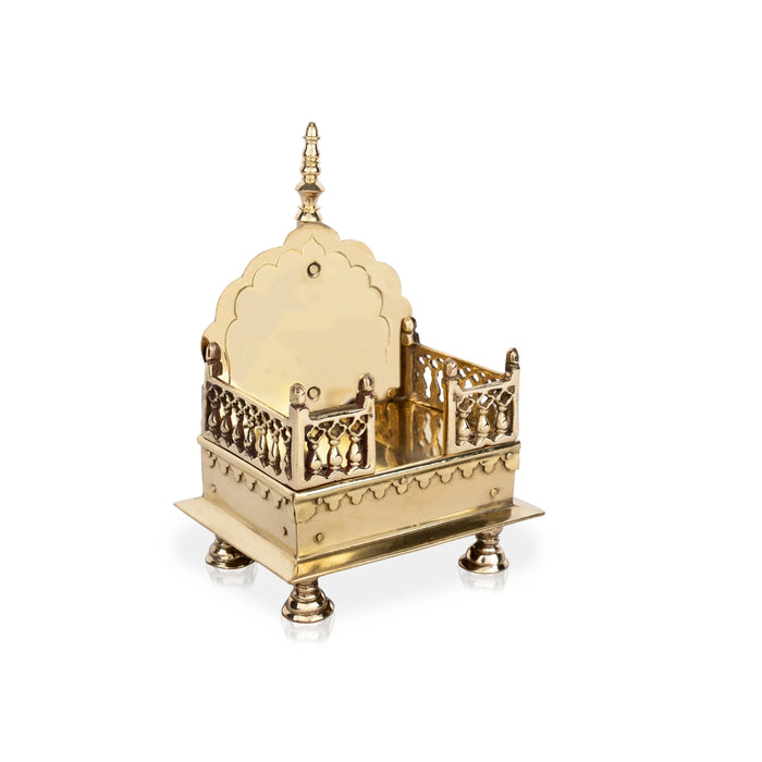 Sinhasan With Leg - 8 x 5.5 Inches | Brass Simhasanam/ Singhasan for Deity - Pooja Aasan & Bajot & Pooja Mat