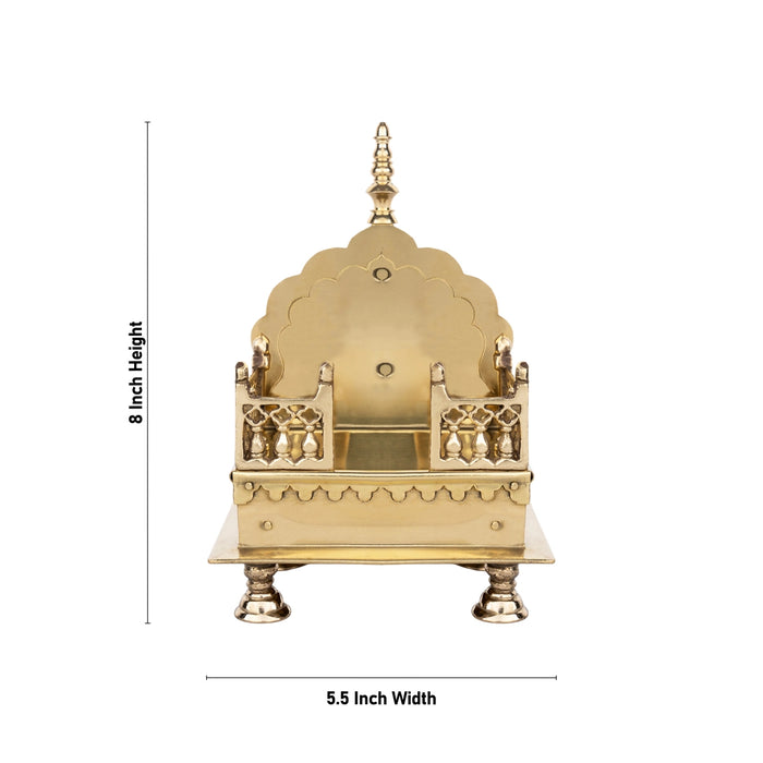 Sinhasan With Leg - 8 x 5.5 Inches | Brass Simhasanam/ Singhasan for Deity - Pooja Aasan & Bajot & Pooja Mat