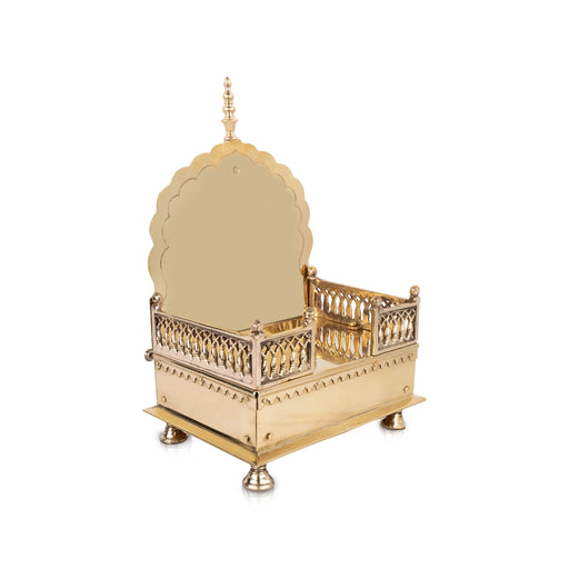 Sinhasan With Leg - 13.5 x 9 Inches | Brass Simhasanam/ Singhasan for Deity - Pooja Aasan & Bajot & Pooja Mat