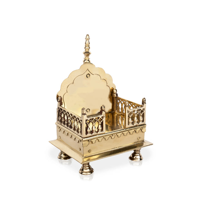 Sinhasan With Leg - 7 x 5 Inches | Brass Simhasanam/ Singhasan for Deity - Pooja Aasan & Bajot & Pooja Mat