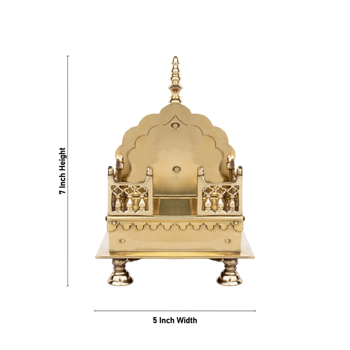 Sinhasan With Leg - 7 x 5 Inches | Brass Simhasanam/ Singhasan for Deity - Pooja Aasan & Bajot & Pooja Mat