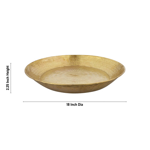 Brass Plate - 2.25 x 18 Inches | Thambulam Thattu/ Thali Plate/ Pooja Plate for Home - Pooja Plate & Tray