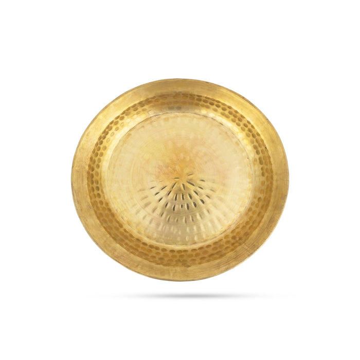 Brass Plate - 1.5 x 11 Inches | Thambulam Thattu/ Thali Plate/ Pooja Plate for Home - Pooja Plate & Tray
