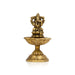 Brass Lamp With Ganesh Murti - 3.25 x 1.75 Inches | Antique Polish Deepam With Base/ Brass Vilakku for Pooja - Deity Lamps