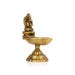 Brass Lamp With Ganesh Murti - 3.25 x 1.75 Inches | Antique Polish Deepam With Base/ Brass Vilakku for Pooja - Deity Lamps