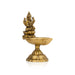 Brass Lamp With Lakshmi Murti - 3.25 x 1.75 Inches | Antique Polish Deepam/ Brass Vilakku With Base for Pooja - Deity Lamps
