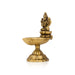 Brass Lamp With Lakshmi Murti - 3.25 x 1.75 Inches | Antique Polish Deepam/ Brass Vilakku With Base for Pooja - Deity Lamps