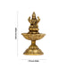 Brass Lamp With Lakshmi Murti - 3.25 x 1.75 Inches | Antique Polish Deepam/ Brass Vilakku With Base for Pooja - Deity Lamps