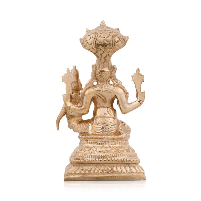 Lakshmi Hayagriva Statue With Sheshnag - 3.75 x 2 Inches | Panchaloha Statue/ Lakshmi Hayagreevar Idol for Pooja - Panchaloha Murties