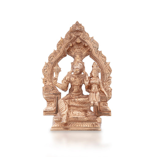 Lakshmi Hayagriva Statue With Arch - 4.5 x 3 Inches | Panchaloha Statue/ Lakshmi Hayagreevar Idol for Pooja - Panchaloha Murties