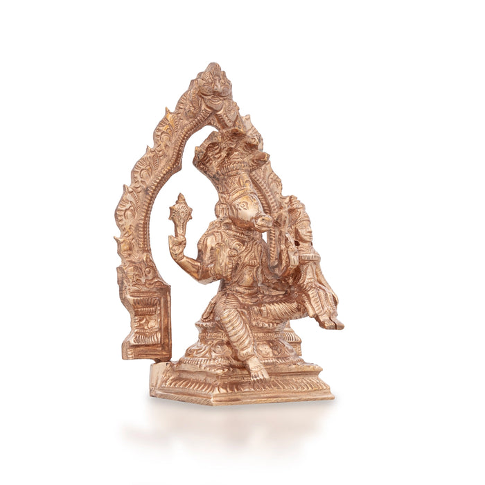 Lakshmi Hayagriva Statue With Arch - 4.5 x 3 Inches | Panchaloha Statue/ Lakshmi Hayagreevar Idol for Pooja - Panchaloha Murties