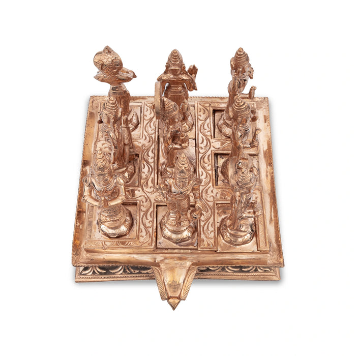 Nav Grah Murti With Peedam Set | Navagraha Idol | Navagraha Brass Idols