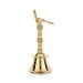 Hand Bell With Peacock Design Handle - 12 x 4.5 Inches | Brass Bell/ Ghanti for Pooja - Pooja Bells