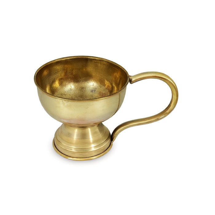 Sambrani Stand - 6 x 10 Inches | Brass Dhoopakal with Handle/ Dhoop Stand/ Dhoop Holder for Pooja - Sambrani Stand