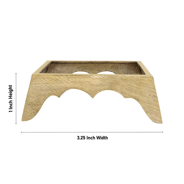 Havan Kund Stand - 1 x 3.25 x 3.25 Inches | Brass Hawan Stand/ Hawan Kund Stand for Pooja - Havan Kund