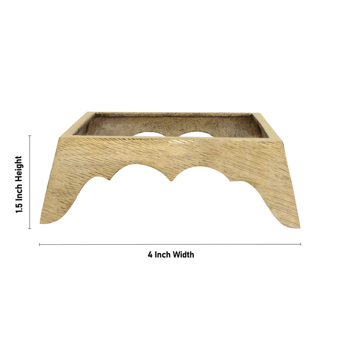 Havan Kund Stand - 1.5 x 4 x 4 Inches | Brass Hawan Stand/ Hawan Kund Stand for Pooja - Havan Kund