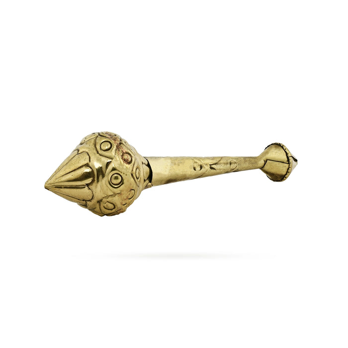 Hanuman Gada - 7 x 1.5 Inches | Brass Astra/ Hanuman Ki Gada/ Brass Gada for Swamy Alangaram - Deity Accessories