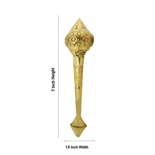 Hanuman Gada - 7 x 1.5 Inches | Brass Astra/ Hanuman Ki Gada/ Brass Gada for Swamy Alangaram - Deity Accessories