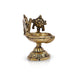 Shankh Chakra Namam Design Brass Lamp - 2.75 x 1.75 Inches | Antique Polish Vilakku With Base/ Deepam for Pooja - Deity Lamps