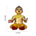 Baby Krishna Sitting Murti -9.5 x 7 Inches | Enamel Brass Idol/ Baby Krishna Idol/ Laddu Gopal Murti for Pooja - Brass Murties