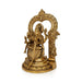 Kamakshi Sitting on Base with Arch Murti - 18.5 x 12.5 Inches | Panchaloha Idol/ Kamatchi Amman Statue for Pooja - Panchaloha Murties