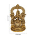 Kamakshi Sitting on Base with Arch Murti - 18.5 x 12.5 Inches | Panchaloha Idol/ Kamatchi Amman Statue for Pooja - Panchaloha Murties