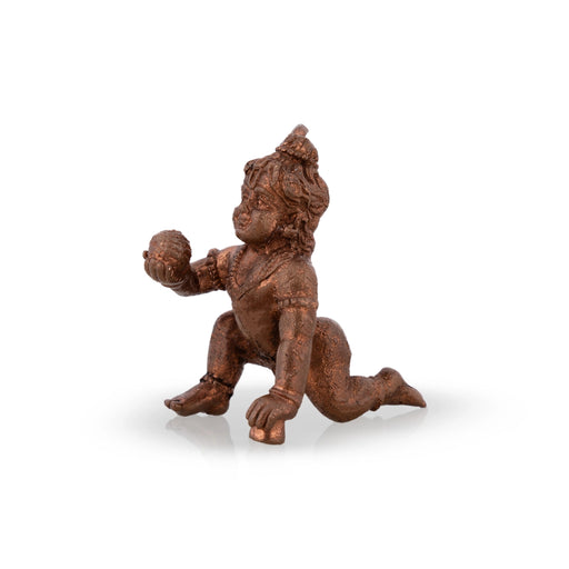 Crawling Krishna Murti - 1.5 x 1 Inches | Copper Idol/ Crawling Krishna Idol for Pooja - Copper Murties