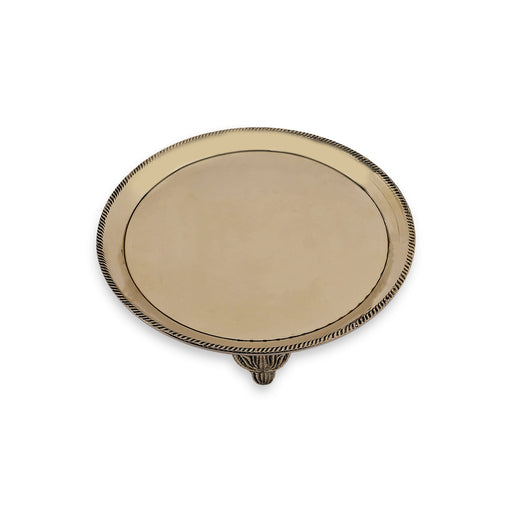 Brass Plate With Leg - 2 x 7 Inches | Pooja Stand/ Pin Tray/ Pooja Asan for Deity - Pooja Plate & Tray