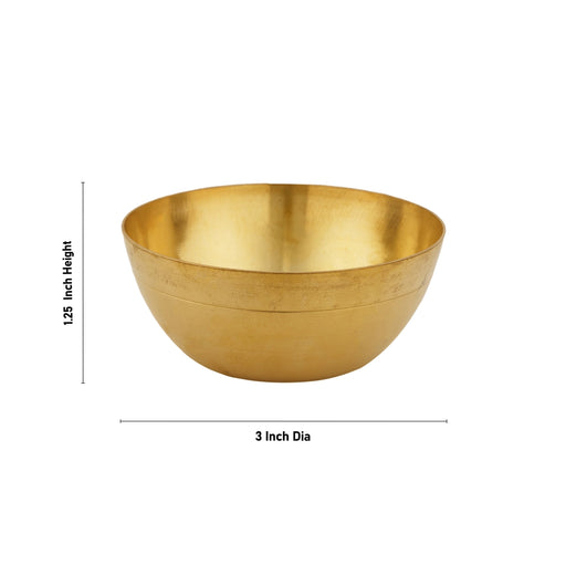 Brass Bowl - 1.25 x 3 Inches | Puja Bowl/ Brass Katora/ Brass Cup for Pooja - Bowls