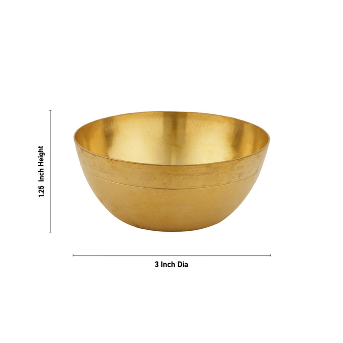 Brass Bowl - 1.25 x 3 Inches | Puja Bowl/ Brass Katora/ Brass Cup for Pooja - Bowls