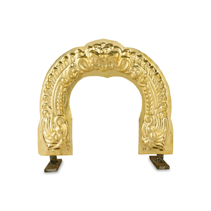 Brass Thiruvachi | Inner 6 x 5 Inches/ Outer 8.5 x 9.5 Inches/ Prabhavali/ Thiruvatchi for Deity - Deity Accessories
