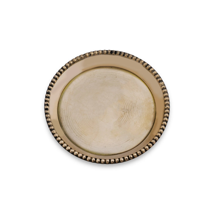 Brass Plate With Leg - 1.25 x 3.25 Inches | Pooja Stand/ Thali Plate/ Pooja Plate/ Pooja Asan for Deity - Pooja Plate & Tray
