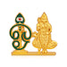 Murugan Statue with Om Design Vel With Base - 2 x 2.25 Inches | Zinc & Decorative Showpiece for Car Decor - Car Stand & Car Accessories