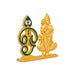 Murugan Statue with Om Design Vel With Base - 2 x 2.25 Inches | Zinc & Decorative Showpiece for Car Decor - Car Stand & Car Accessories
