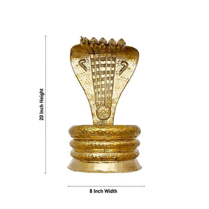 Nagabharanam Statue - 20 x 8 Inches | Brass Sheet Nagabaranam for Deity - Deity Accessories