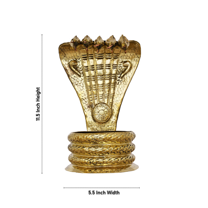Nagabharanam Statue - 11 x 5.5 Inches | Brass Sheet Nagabaranam for Deity - Deity Accessories